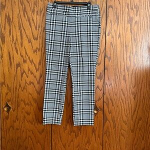 Violets & Roses Plaid Ankle Pants Size 16 Black White Career Trouser